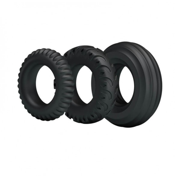 BAILE - Macho Men's Delay Penis Ring (Full Set 3 Pieces)